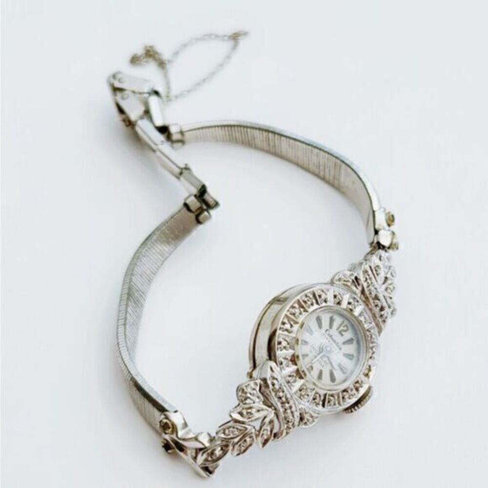 Antique Ladies Columbia Diamonds White Gold Diamond Automatic Watch​​